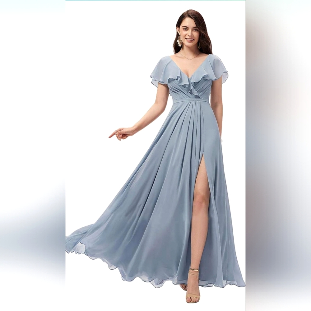 Never worn! Dusty blue dress perfect for prom or any other event!